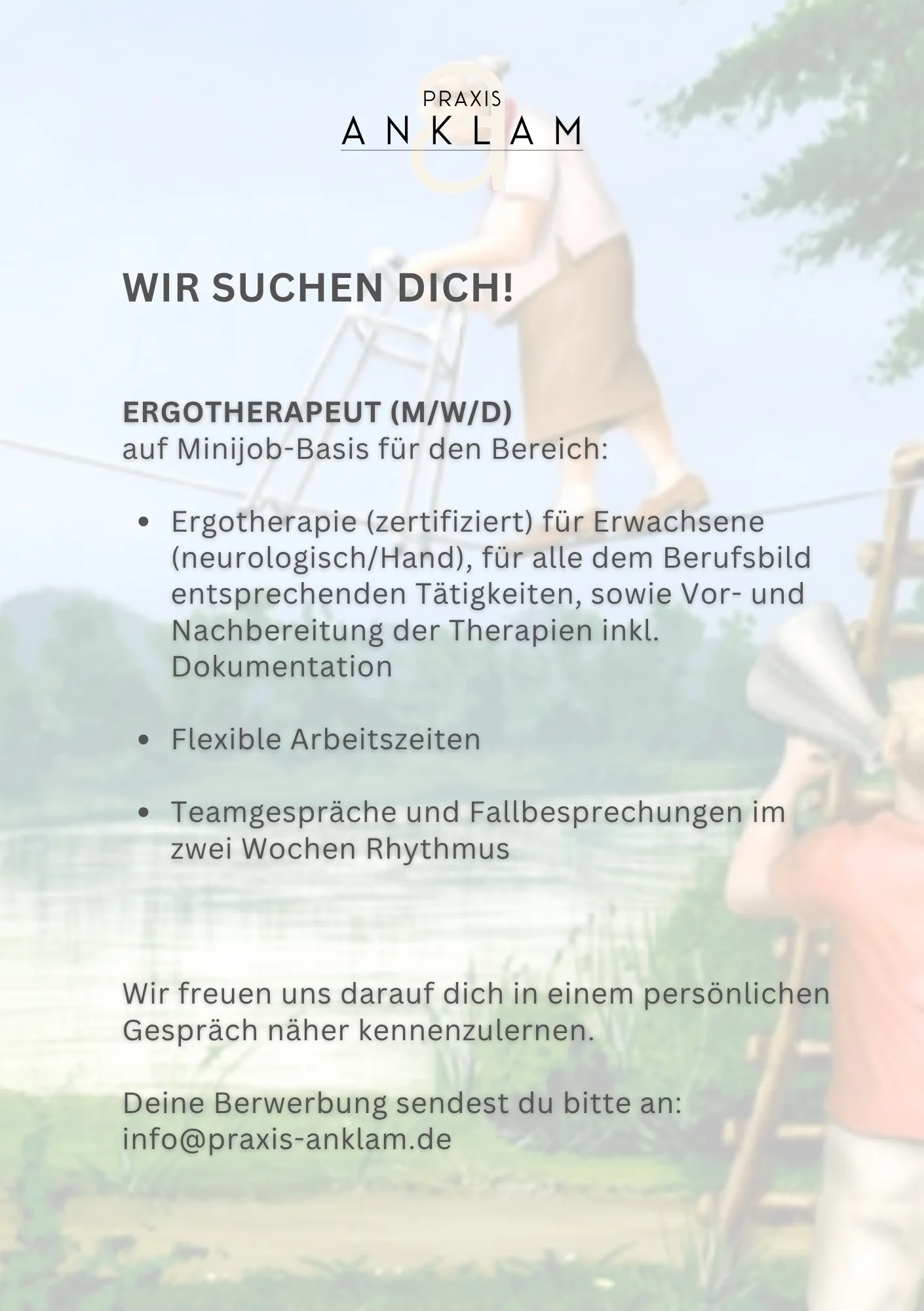 Stellenanzeige Ergotherapeut (m/w/d) auf Minijob-Basis – Praxis Anklam